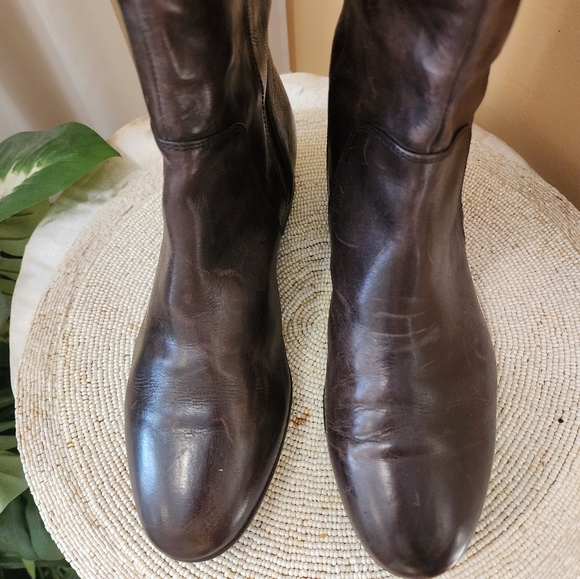 Isola Brown Leather Tall Riding Biker Boots, Size 9.5 - Picture 2 of 11